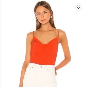 Revolve Superdown Orange Cowl neck tank